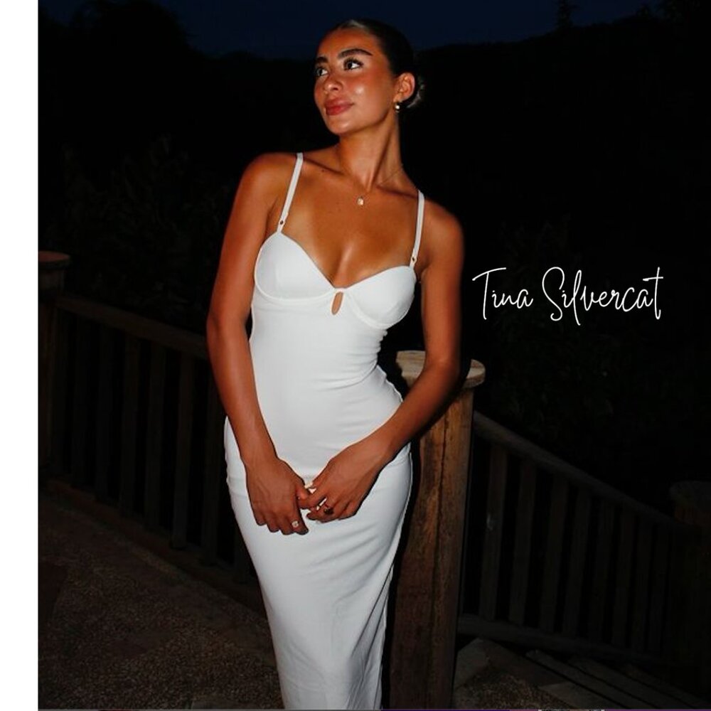 BLOGGER'S FAVE! Zara Stappy Midi Dress White NWT - Picture 6 of 16